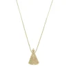 Colar Nossa Senhora Aparecida Pequena Zircônias Folheado a Ouro 18k