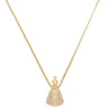 Colar Nossa Senhora Aparecida Pequena Manto Zircônia Cristal Folheado a Ouro 18k