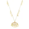 Colar Olho Grego Mini Medalhas Cleo Zircônias Folheado a Ouro 18k
