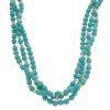 Colar Paola Esferas Howlita Turquesa Folheado a Ouro 18k