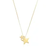 Colar Piuka Amy Duas Estrelas Metal Folheado a Ouro 18k