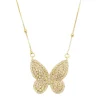 Colar Piuka Cecil Borboleta Zircônias Folheado a Ouro 18k