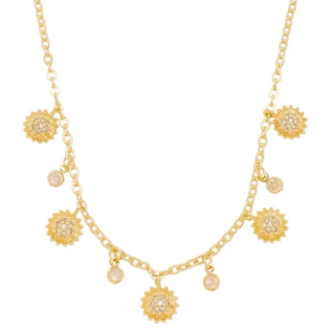 Colar Piuka Jardim de Girassóis Zircônias Folheado a Ouro 18k