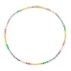 Colar Riviera Beatriz Coração Zircônias Coloridas Folheado a Ouro 18k