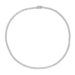 Colar Riviera Esther Zircônias Baguete Folheado em Ródio Branco