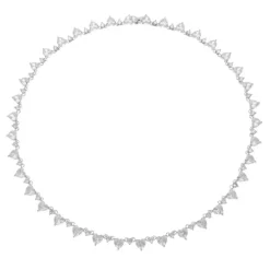 Colar Riviera Helena Coração Zircônias Folheado em Ródio Branco