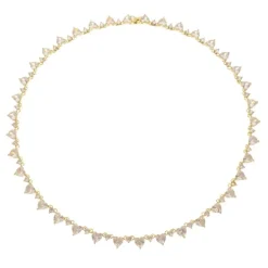 Colar Riviera Helena Coração Zircônias Folheado a Ouro 18k