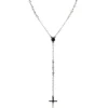 Colar Terço Celestial Zircônia Folheado em Ródio Branco