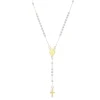 Colar Terço Maria Mini Perólas Folheado a Ouro 18k