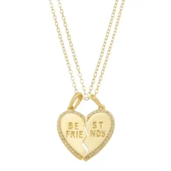 Conjunto Colar de Coração Best Friends Zircônias Folheado a Ouro 18k