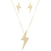 Conjunto Colar e Brinco Lp Raio Folheado a Ouro 18k