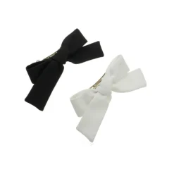 Kit de Laços de Cabelo Preto e Branco Crepe Piuka