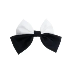 Laço de Cabelo Carol Crepe Acetinado Preto e Branco