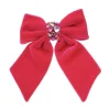 Laço de Cabelo Nat Veludo Alemão Pink com Pedrarias
