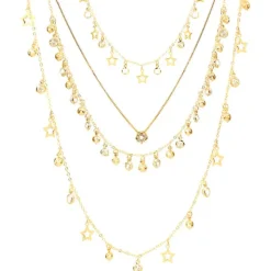 Mix de Colares Adhara Estrelas Folheado a Ouro 18k