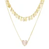 Mix de Colares Amor Hcc Coração Zircônias Folheado a Ouro 18k