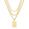 Mix de Colares Ana Carolina Placa Metal Vintage Folheado a Ouro 18k