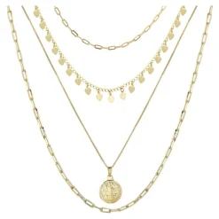 Mix de Colares Barbara Medalha São Bento Folheado a Ouro 18k