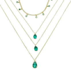Mix de Colares Olivia Zircônias Turmalina Folheado a Ouro 18k