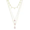 Mix de Colares Olivia Zircônias Rosa Folheado a Ouro 18k
