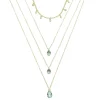 Mix de Colares Olivia Zircônias Acqua Folheado a Ouro 18k