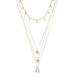 Mix de Colares Olivia Zircônias Rosa Folheado a Ouro 18k