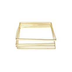 Mix de Pulseiras Quadradas Larissa Folheado a Ouro 18k
