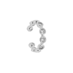Piercing de Encaixe Flora Zircônias Folheado em Ródio Branco