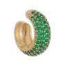 Piercing de Encaixe Piuka Tainá 5 Fileiras Zircônias Esmeralda Folheado a Ouro 18k
