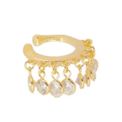 Piercing de Encaixe Piuka Briana Zircônias Folheado a Ouro 18k