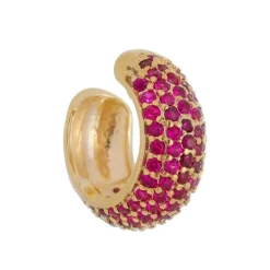 Piercing de Encaixe Piuka Tainá 5 Fileiras Zircônias Pink Folheado a Ouro 18k