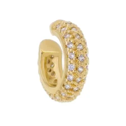 Piercing de Encaixe Piuka Ayleen Argola Zircônia Cristal Folheado a Ouro 18k