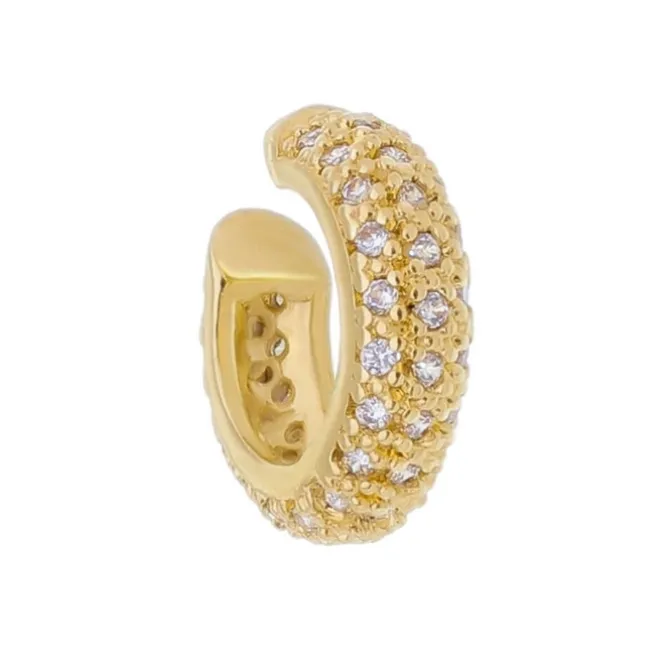 Piercing de Encaixe Piuka Ayleen Argola Zircônia Cristal Folheado a Ouro 18k