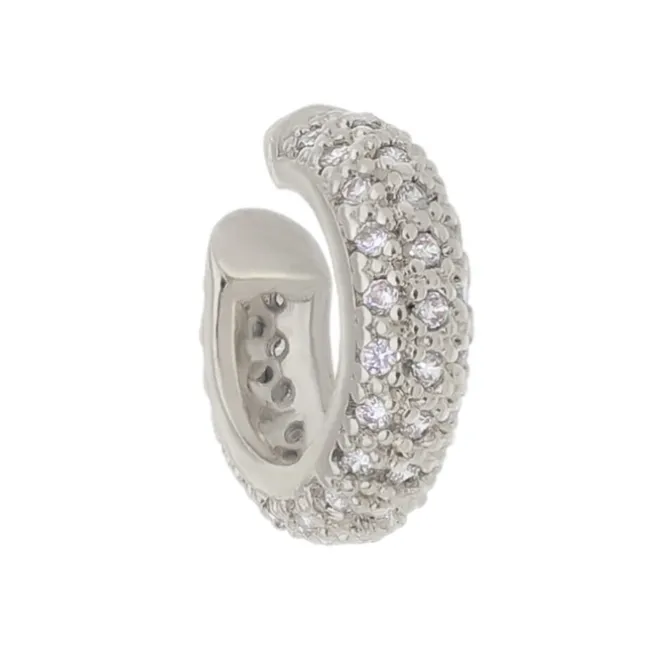 Piercing de Encaixe Piuka Ayleen Argola Zircônia Cristal Folheado em Ródio Branco
