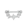 Piercing de Furo Argola 7mm com Haste Amy Zircônias Prata