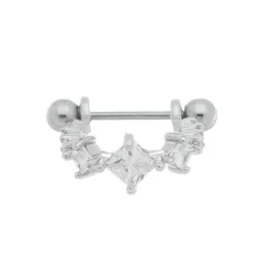 Piercing de Furo Argola 7mm com Haste Amy Zircônias Prata