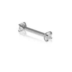 Piercing de Furo Piuka 2 Pontos de Luz Zircônia Prata