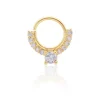 Piercing de Furo Piuka Argola Torção 8mm Bianca Zircônias Dourado