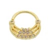 Piercing de Furo Piuka Argola Torção 6mm Bonnie Zircônias Dourado