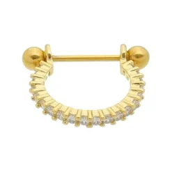 Piercing de Furo Piuka Argola P Reilly 10mm Zircônia Dourado
