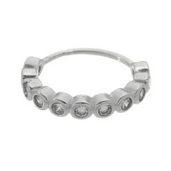 Piercing de Furo Piuka Argola Torção 10mm Nani Pontos de Luz Zircônias Prata