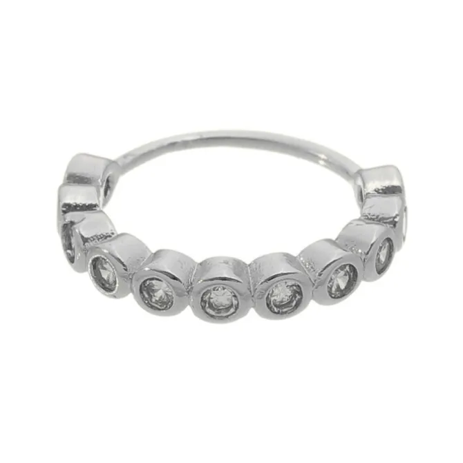 Piercing de Furo Piuka Argola Torção 10mm Nani Pontos de Luz Zircônias Prata