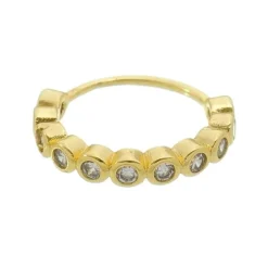 Piercing de Furo Piuka Argola Torção 10mm Nani Pontos de Luz Zircônias Dourado