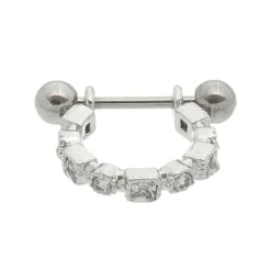 Piercing de Furo Piuka Argola P Loiuse 8mm Zircônia Prata