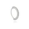 Piercing de Furo Piuka Argola Torção 8mm Ayane Zircônias Folheado em Ródio Branco
