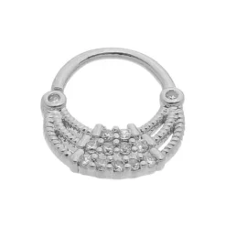 Piercing de Furo Piuka Argola Torção 6mm Bonnie Zircônias Prata