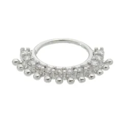 Piercing de Furo Piuka Argola Torção 8mm Freya Zircônias Prata