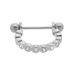 Piercing de Furo Piuka Argola P Stella 10mm Zircônia Prata