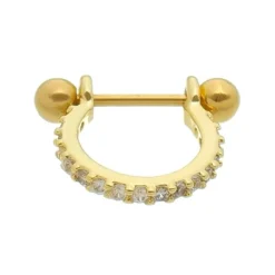Piercing de Furo Piuka Argola P Reilly Zircônia Dourado