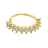 Piercing de Furo Piuka Jenna Argola Torção 8mm Zircônias Dourado
